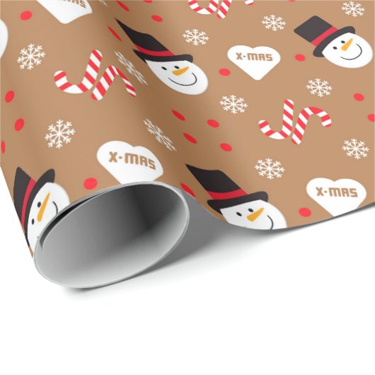 kerstsnowman-omslagpapier cadeaupapier (Rol Hoek)