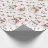 kerstsnowman-omslagpapier cadeaupapier (Hoek)