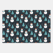 kerstsnowman-omslagpapier inpakpapier vel (Voorkant 2)