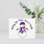 kerstsnowman Pancreatic Cancer Feestdagenkaart (Staand voorkant)