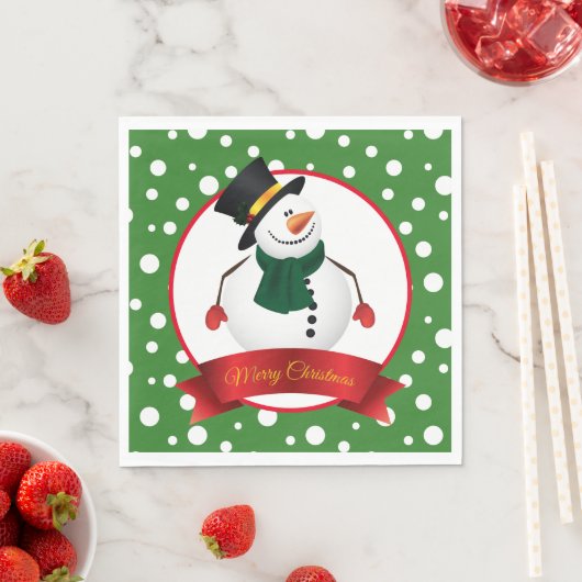 kerstsnowman Paper Napkins Servet (Insitu)