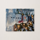 Kerstsnowman Puzzle Legpuzzel (Horizontaal)