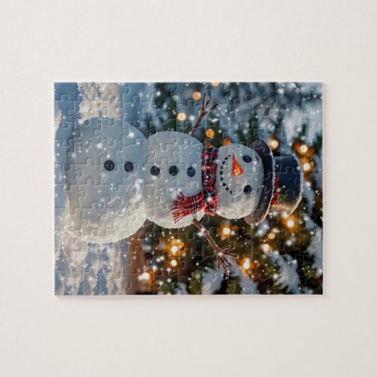Kerstsnowman Puzzle Legpuzzel (Horizontaal)
