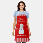 kerstsnowman Red Custom Apron Schort (Gedragen)