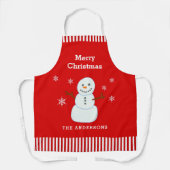 kerstsnowman Red Custom Apron Schort (Voorkant)