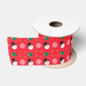 kerstsnowman Snowflakes Satijnen Lint (Spoel)