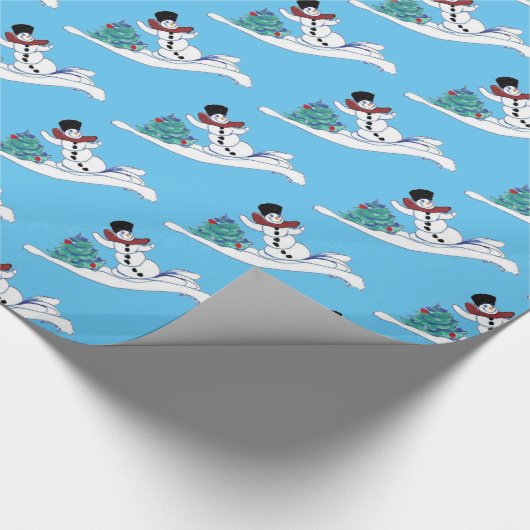 Kerstsnowman-Waterverf — Ontwerpverlooppapier Cadeaupapier (Hoek)