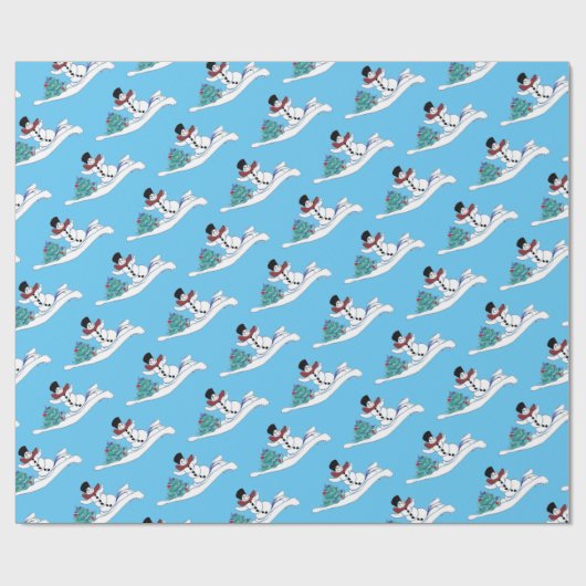 Kerstsnowman-Waterverf — Ontwerpverlooppapier Cadeaupapier (Vlak)