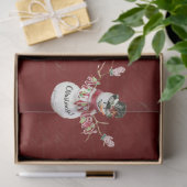 KerstSnowman Waterverf Rood Script-ontkoppeling Tissuepapier (Geschenk)