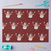KerstSnowman Waterverf Rood Script-ontkoppeling Tissuepapier (Craft)