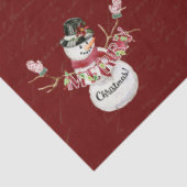 KerstSnowman Waterverf Rood Script-ontkoppeling Tissuepapier (Detail)