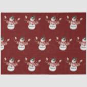 KerstSnowman Waterverf Rood Script-ontkoppeling Tissuepapier (Voorkant)