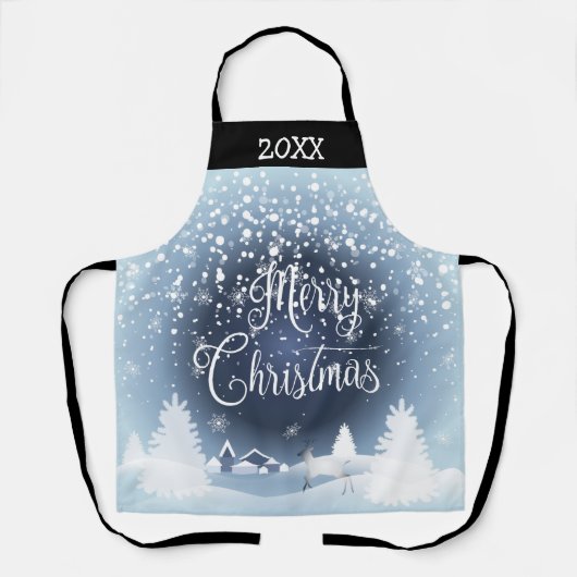 kerstsnowy Fairy Tale Fantasy Forest 20XX Schort (Voorkant)