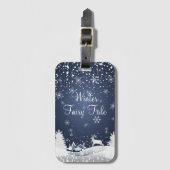 kerstsnowy Fairy Tale Fantasy Forest Bagagelabel (Voorkant (verticaal))