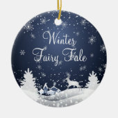 kerstsnowy Fairy Tale Fantasy Forest Keramisch Ornament (Voorkant)