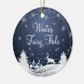 kerstsnowy Fairy Tale Fantasy Forest Keramisch Ornament (Links)