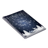 kerstsnowy Fairy Tale Fantasy Forest Notitieboek (Rechterzijde)