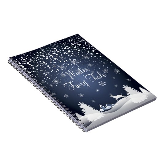 kerstsnowy Fairy Tale Fantasy Forest Notitieboek (Rechterzijde)