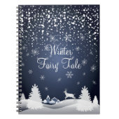kerstsnowy Fairy Tale Fantasy Forest Notitieboek (Voorkant)