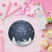 kerstsnowy Fairy Tale Fantasy Forest Papieren Bordje (Feest)