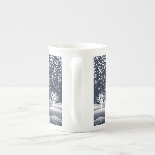 kerstsnowy Fairy Tale Fantasy Forest Porselein Kop (Achterkant)