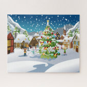 kerstsnowy Small Town Puzzle Legpuzzel (Horizontaal)