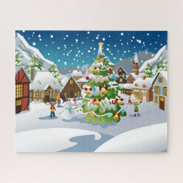 kerstsnowy Small Town Puzzle Legpuzzel