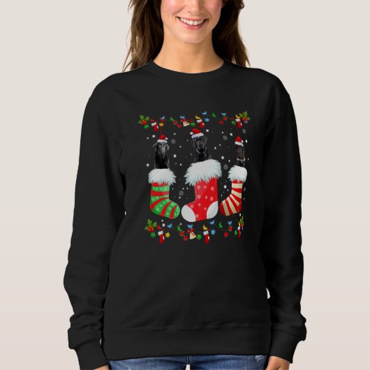 Kerstsockets, Santa Black Lab Labrador Do Trui (Voorkant)