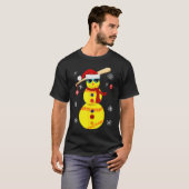 Kerstsoftbal Bat Snowman Santa Snowflake Gir T-shirt (Voorkant volledig)