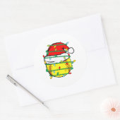 Kerstsoftbal  ronde sticker (Envelop)