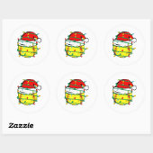 Kerstsoftbal  ronde sticker (Vel)