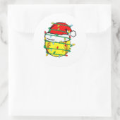 Kerstsoftbal  ronde sticker (Tas)