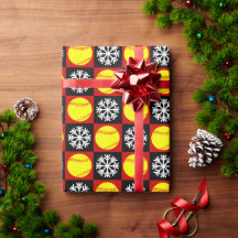 Kerstsoftbal Rood en zwart Snowflake Patroon