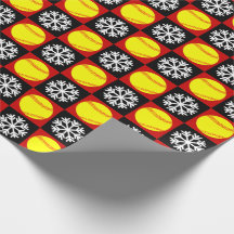 Kerstsoftbal Rood en zwart Snowflake Patroon