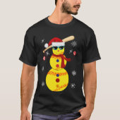 Kerstsoftbal Snowman Santa Hat Gift T-shirt (Voorkant)