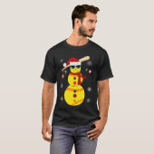 Kerstsoftbal Snowman Santa Hat Gift T-shirt (Voorkant volledig)