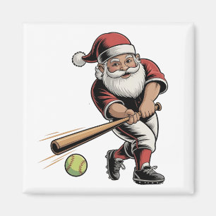 Kerstsoftbal spelen als de Kerstman Sport Magneet