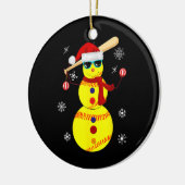 Kerstsoftball Bat Snowman Santa Snowflake Keramisch Ornament (Links)