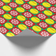 KerstSoftball en Snowflake Red en Green