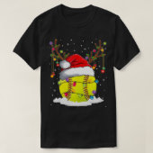 KerstSoftball Reindeer Funny Santa Hat Xmas K T-shirt (Design voorkant)
