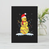 KerstSoftball Snowman Santa Xmas lampjes voor B Feestdagenkaart (Staand voorkant)