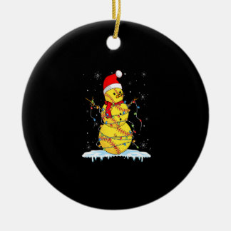 KerstSoftball Snowman Santa Xmas lampjes voor B Keramisch Ornament