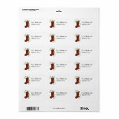 Kerstsok aap Adres Etiket (Full Sheet)