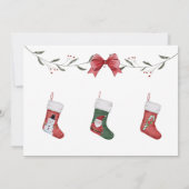 Kerstsok Baby shower Party Foto Kaart (Achterkant)