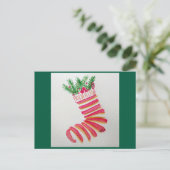 Kerstsok feestdagenkaart (Staand voorkant)