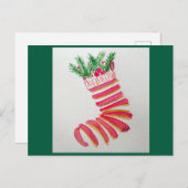 Kerstsok feestdagenkaart (Voorkant / Achterkant)