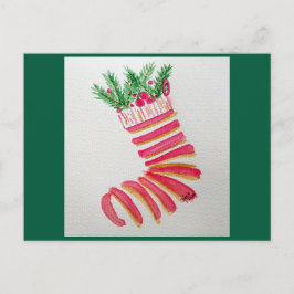 Kerstsok feestdagenkaart