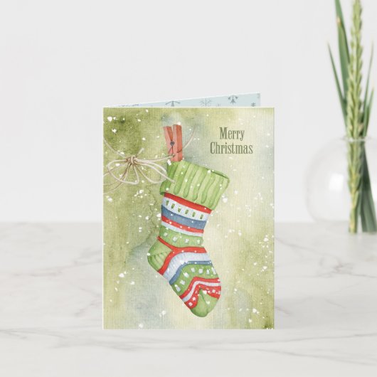 kerstsok kaart (Voorkant)