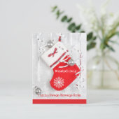 Kerstsok, kerstballen Poolse Kerstmis, Nieuwjaar Feestdagenkaart (Staand voorkant)