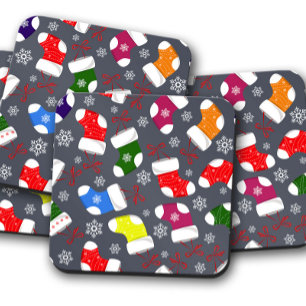 Kerstsok   kerstkurk Onderzetter set